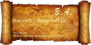 Baczkó Anasztáz névjegykártya